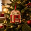 Acrylic Hanging Decorations for Tree 2D Christmas Cash Holder Ornament, Gift Card Fun Accessories Xmas Decor, Reusable Pocket Keepsake Holiday