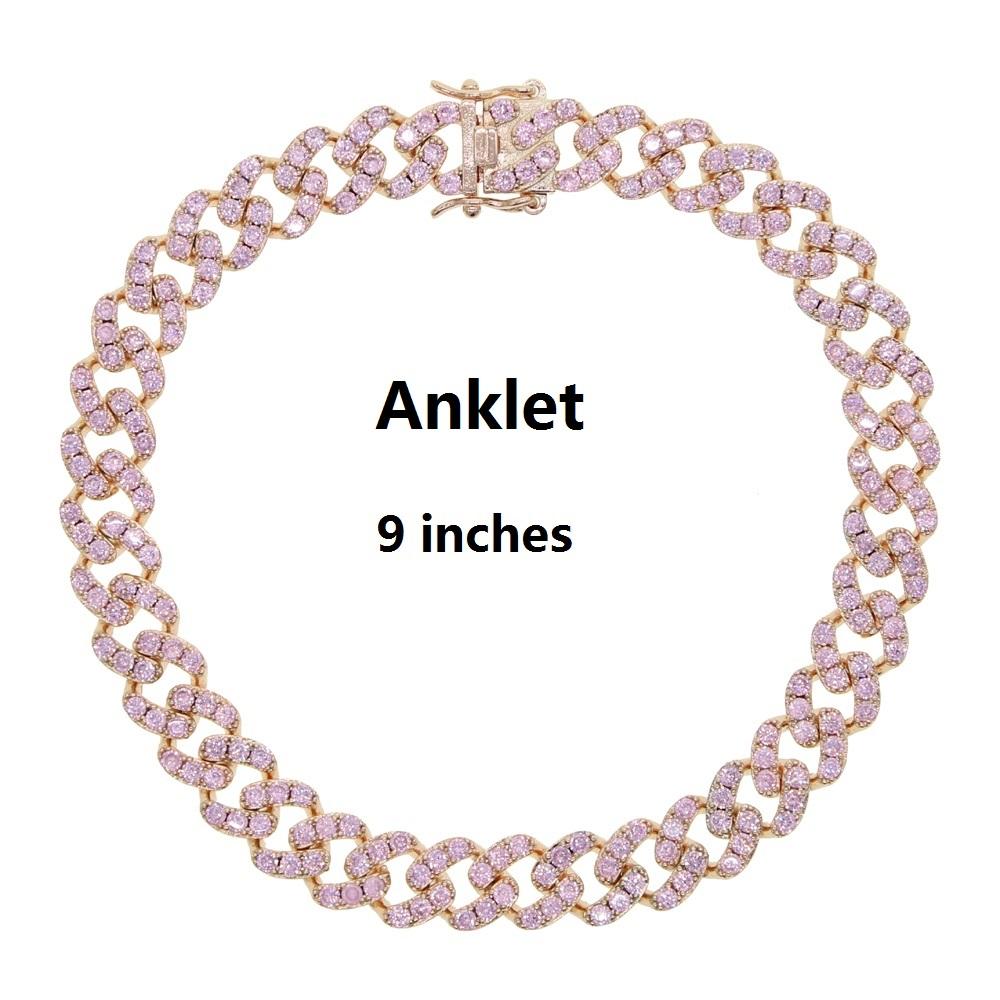 17cm 19cm 23cm 25cm 10mm Width Cuban Chain butterfly Charm Bracelet Anklet for Women Jewelry