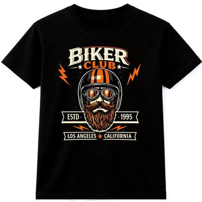 Motorradfahrer T-Shirt Vintage Biker Helm Brille Retro Grafik T-Shirt