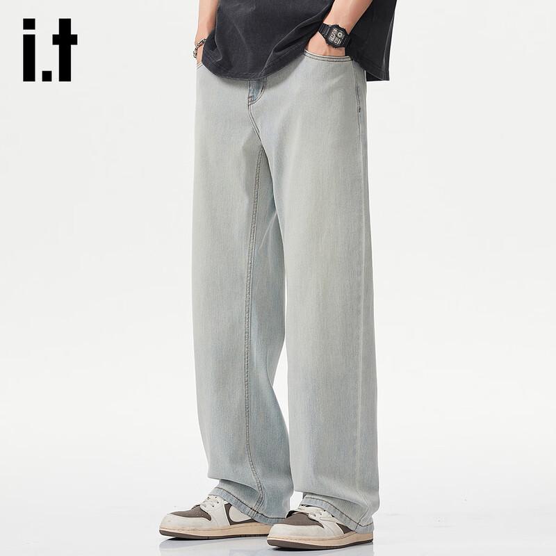 izzue it Men s Loose Straight Leg Jeans 32