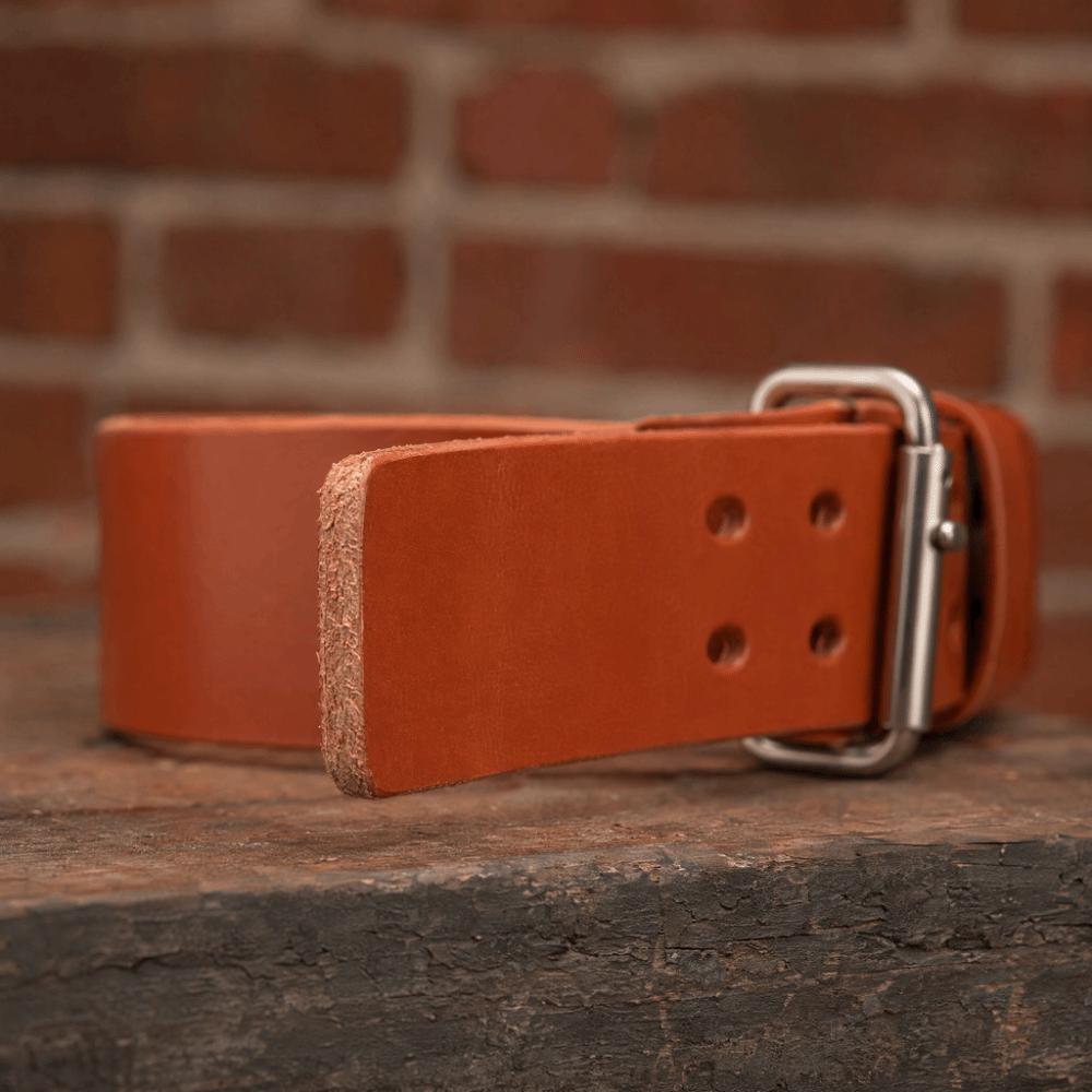 Adjustable Weightlifting Belt Brown Leather Weightlifting Belt  Deadlift Training