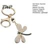 Sweet Girl Bag Charm Pendant Rhinestones Dragonfly Zinc Alloy Keychain Accessory Electroplated Finish Easy Hang Lobster Clasp Key Holder Durable