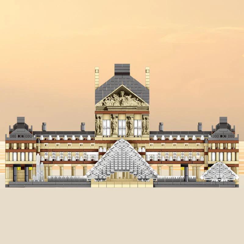 3377PCS Louvre Model Building Blocks World Famous Attractions Architectural Model Street View Bricks DIY Toys Gifts For Kids