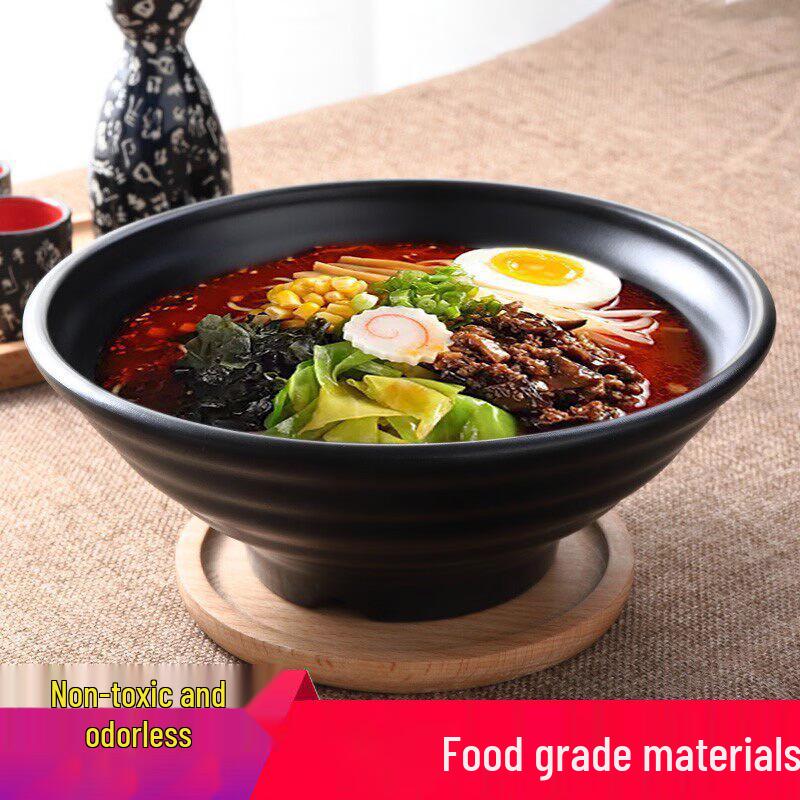 Japanese Style Black Frosted Melamine Noodle Bowl