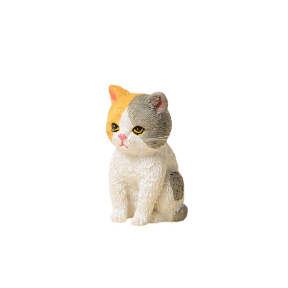 Cartoon Style Cat Statues Figurines Tiger Spot Cat Decoration  Dollhouse Model