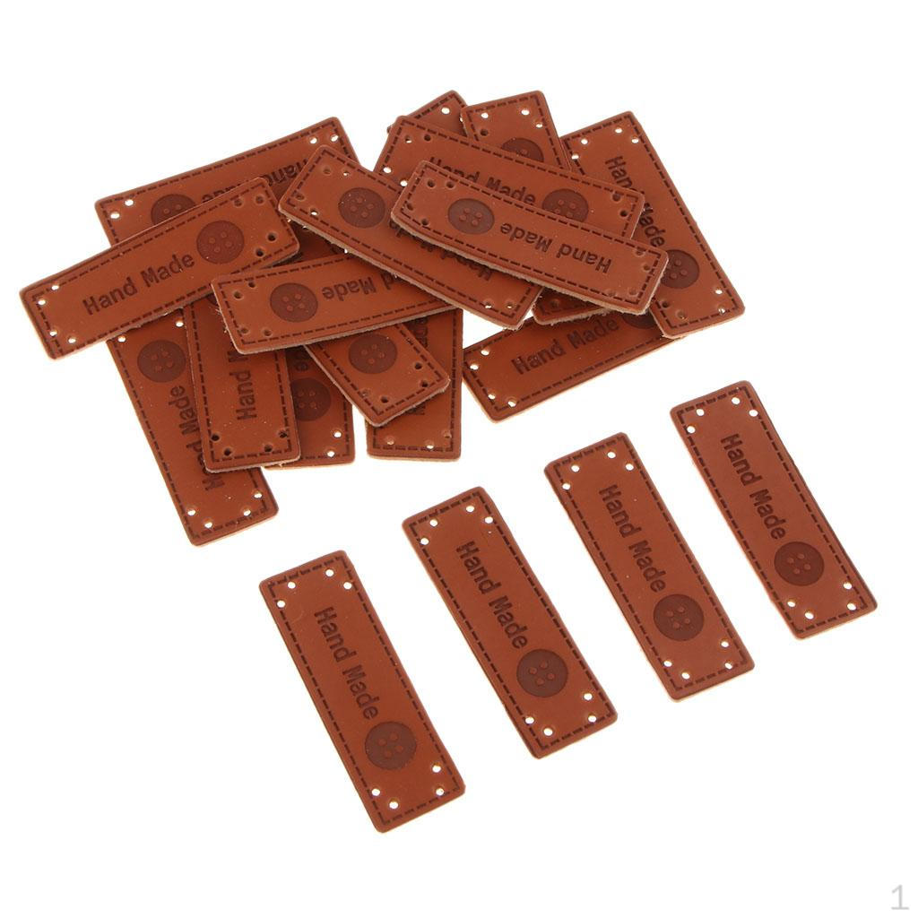 

20 штук этикеток из искусственной кожи ручной работы, пришивных этикеток для одежды-01
