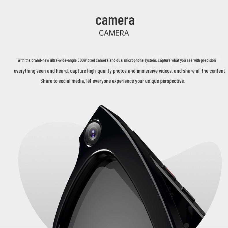 Smart AI Photo Glasses M01: Anti-Shake, Voice-Activated, Bluetooth, 500MP Camera for Photos & Videos