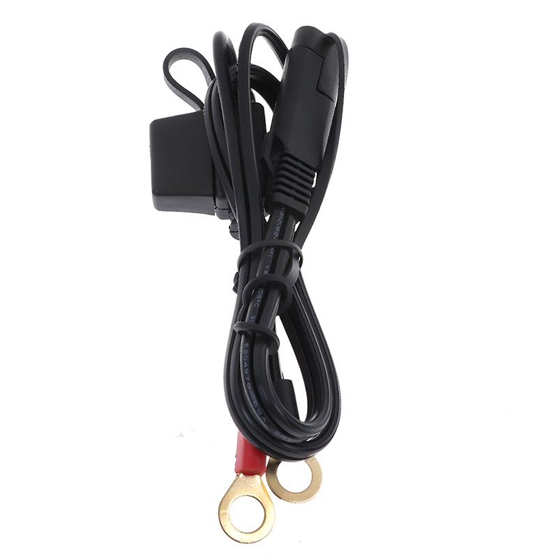 Conector de anel de terminal de bateria de motocicleta, cabo adaptador Y de carregador de 12 V