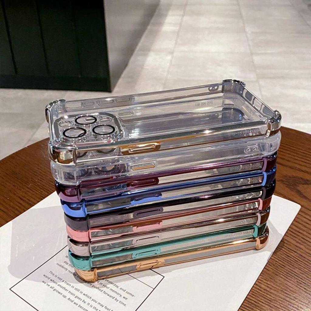 Case for OPPO A5 Pro 4G/5G Electroplated Color Border Clear Phone Casing Cover