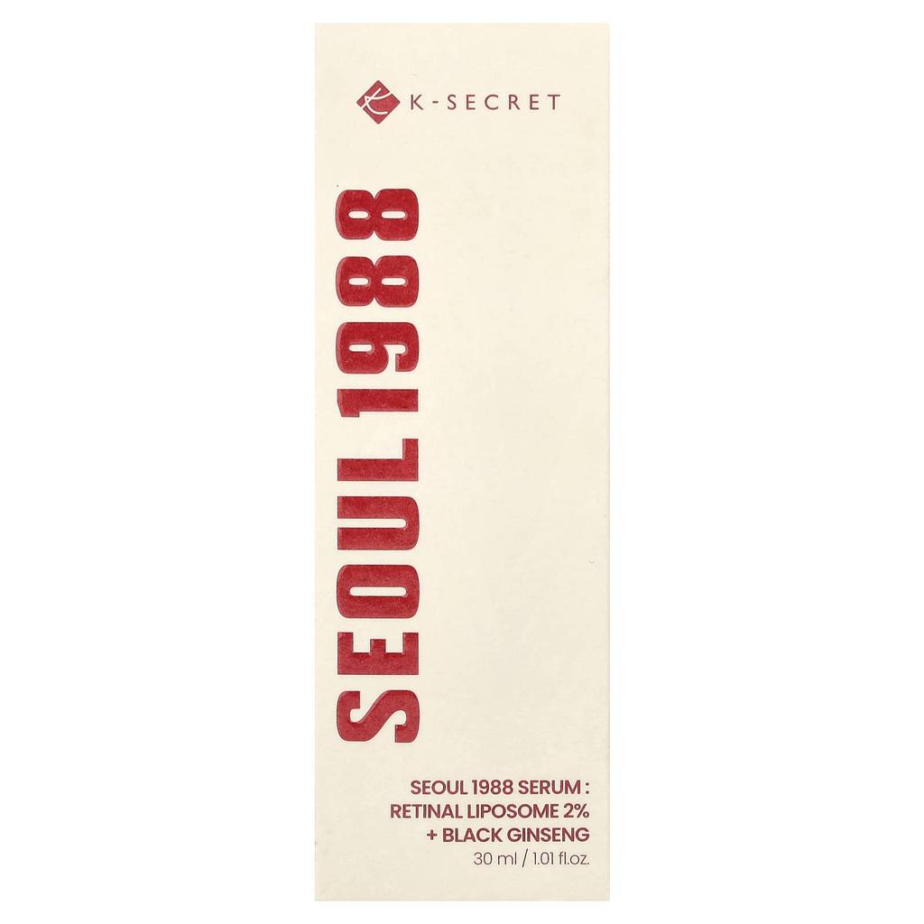 K-Secret, Seoul 1988 Serum, Retinal Liposome 2% + Black Ginseng, 30ml (1.01 fl oz)