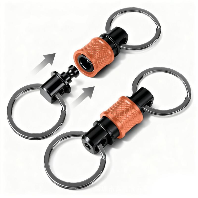 1Pcs Fast Release Mechanism Aluminum Alloy Detachable Pendant Clip Key Chain 360 Degree Rotation Quick Release Keychain