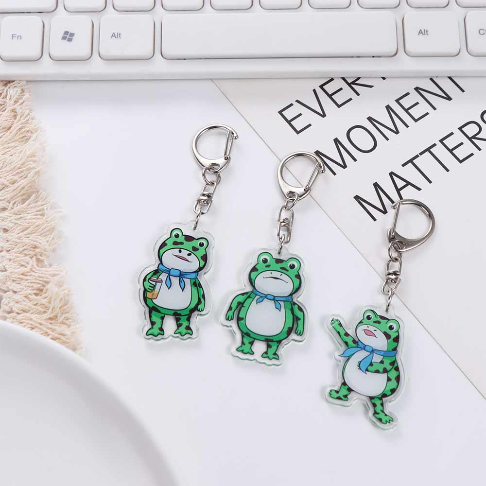 Keyring Animal Frog Pendent Frog Silent Frog Keychain Frog Acrylic Keychain Schoolbag Pendant