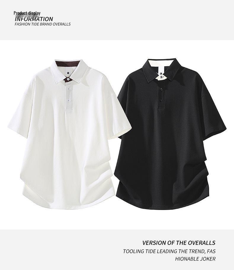 Trendy 2026 Men's Japanese-Style Loose Fit Short Sleeve Polo Shirt