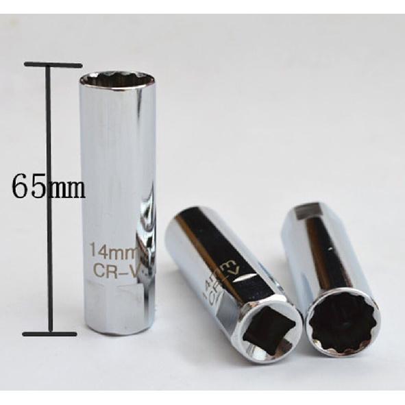 1Pcs 14mm 12-Point 3/8" Thin Wall Spark Plug Socket For Spark Plug Socket Wrench