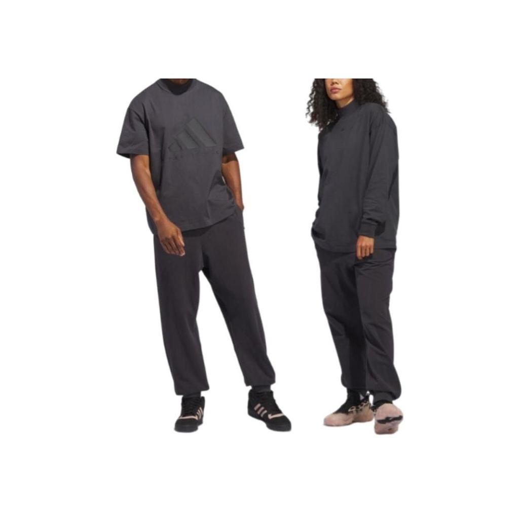 Adidas Solid Mid-Waist Drawstring Joggers Unisex Bottoms Carbon-Grey IT2474