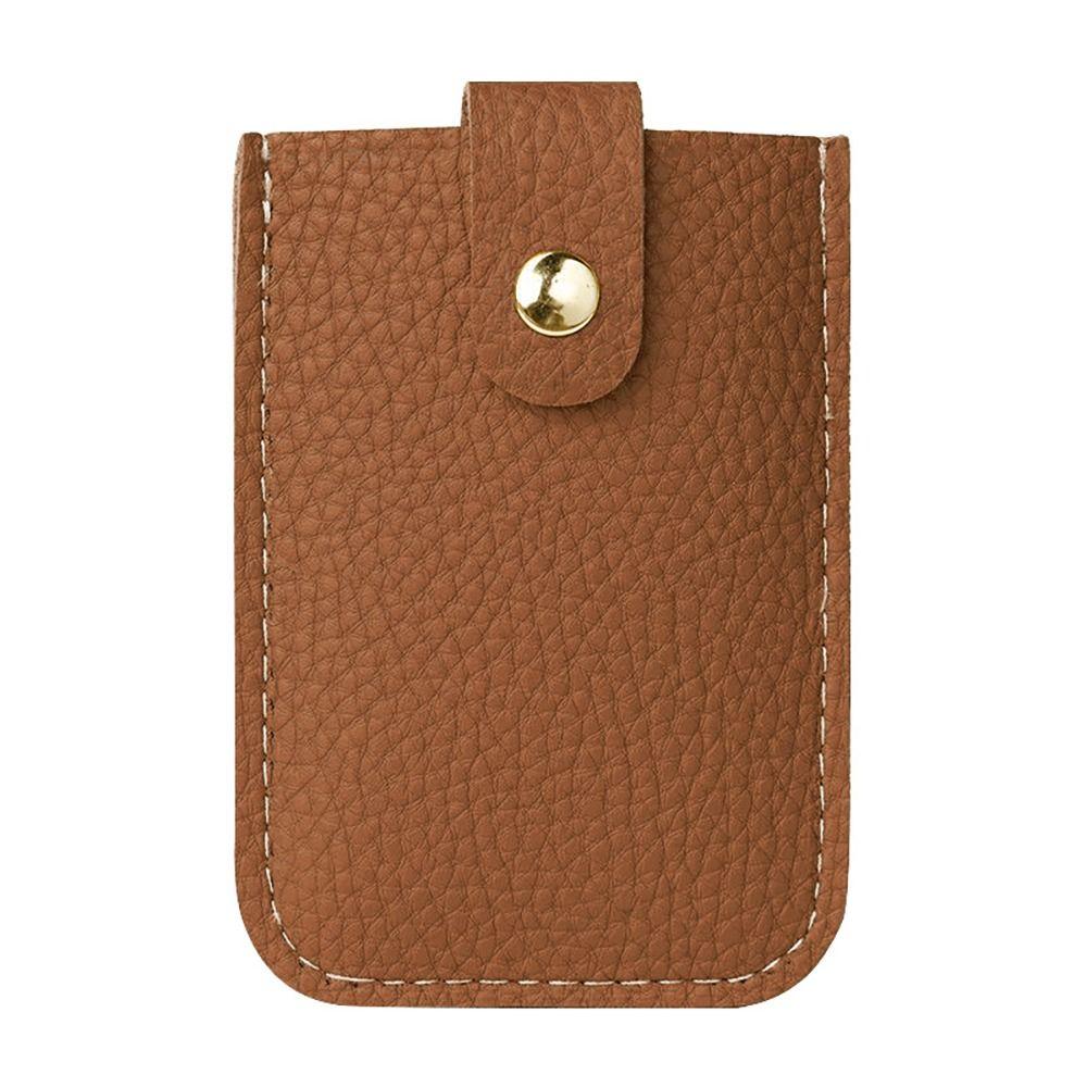 Laminated Concealed Pull-out Business Card Case 4 Card Pockets PU Leather RFID Blocking ID Card Holder Mini Wallets