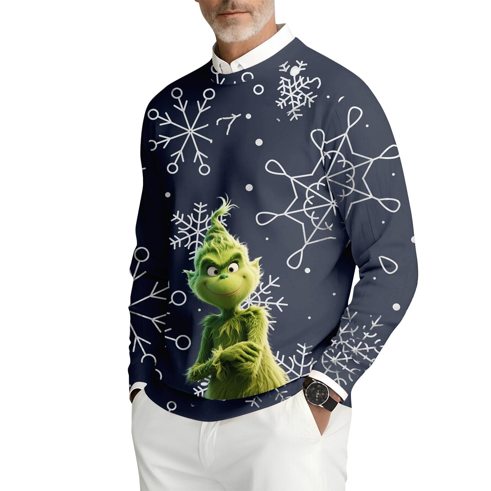 

Мужская толстовка с круглым вырезом и длинными рукавами из рубчатого трикотажа L