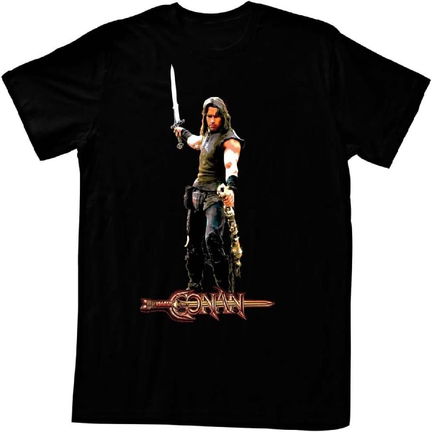 

Conan Barbarian Destroyer Logo with Arnold Sword in The Air Black Adult T-Shirt S