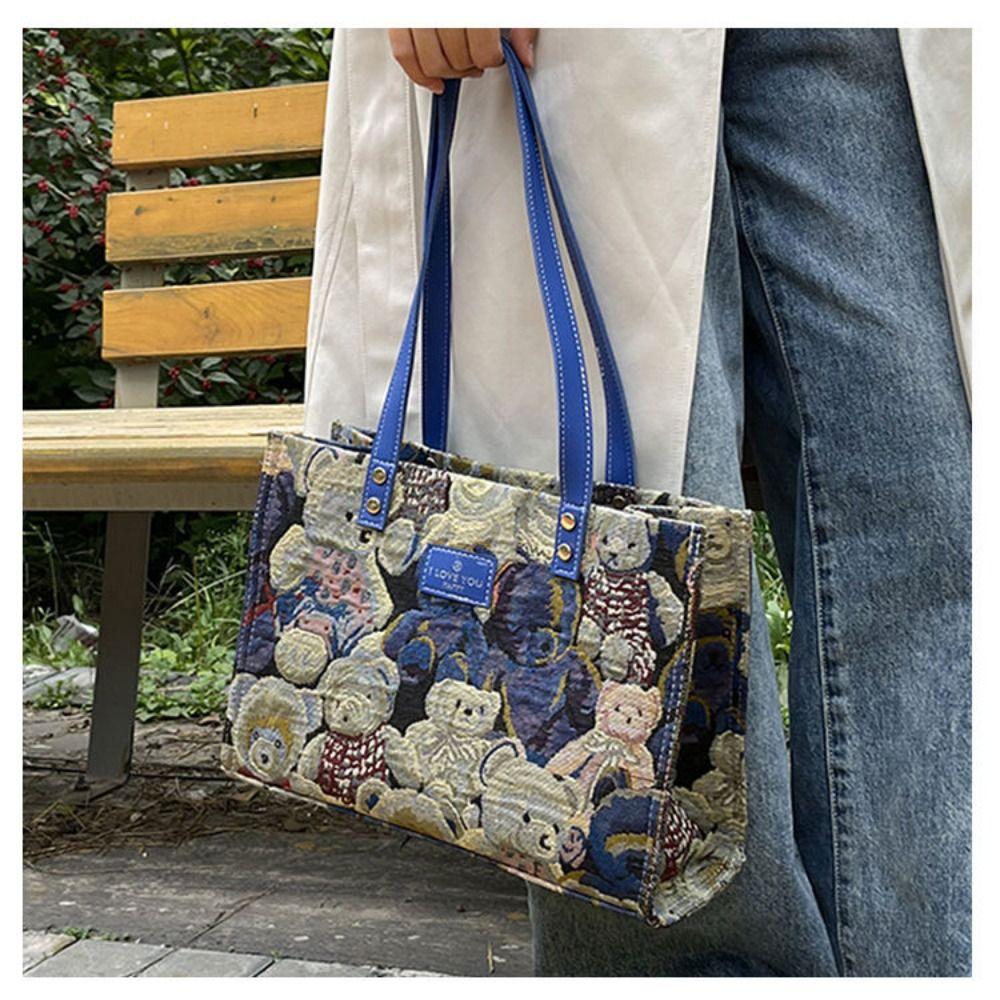Lässige Umhängetasche Cartoon Bärenmuster Tragetasche Neue Handtasche