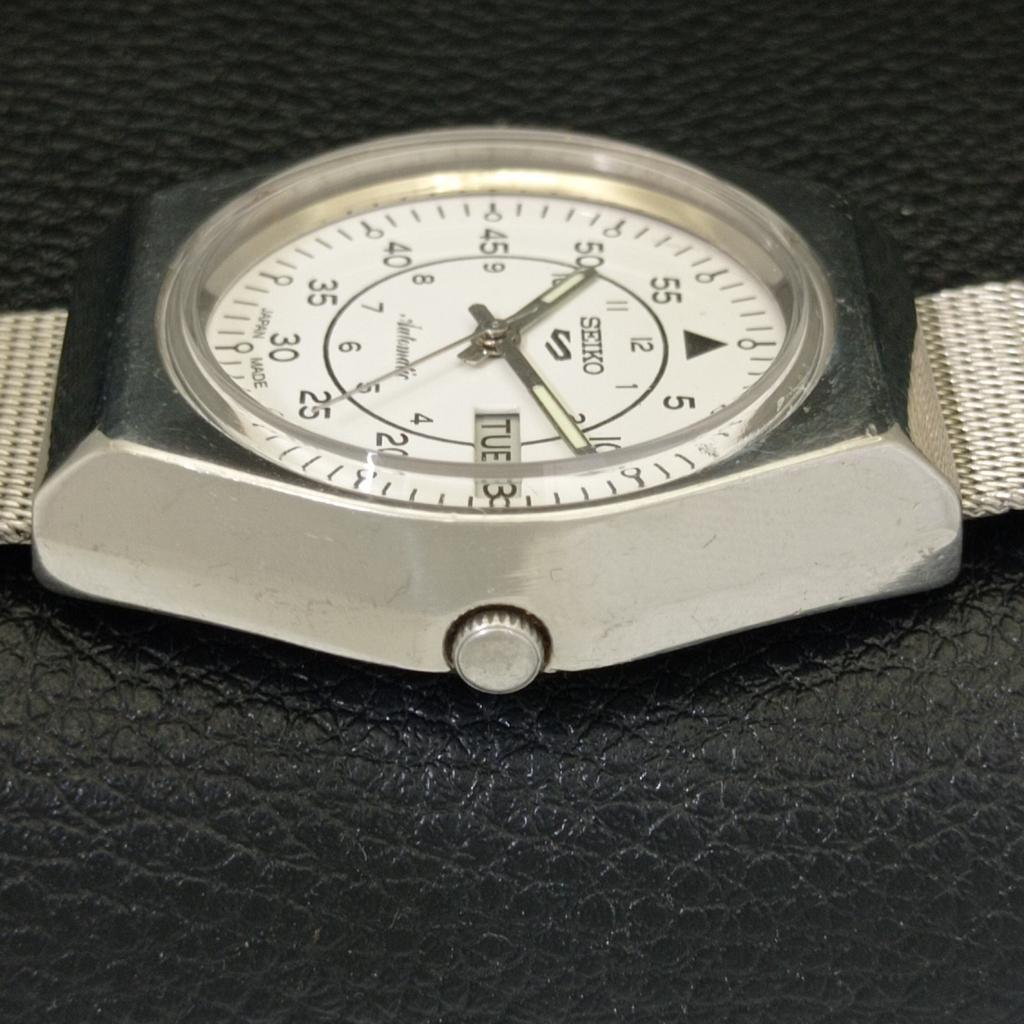 AUTOMATIC 6309A VINTAGE SEIKO 5 JAPAN MENS WHITE COLOR DIAL WATCH A701475-5