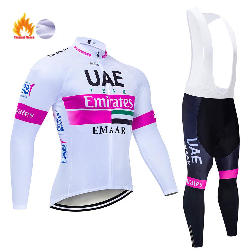 2026 Winter Warm Cycling Clothing Set Fleece Men's UAE Winter Cycling Sets Warm Long-sleeved Suit Soad Bike Bicycle Overalls Riding Suit