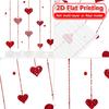 2D Flat Printing  2pcs Hanging Hearts Chic Contemporary Curtains Durable 100% Polyester Fabric Curtains Decorations Outdoor