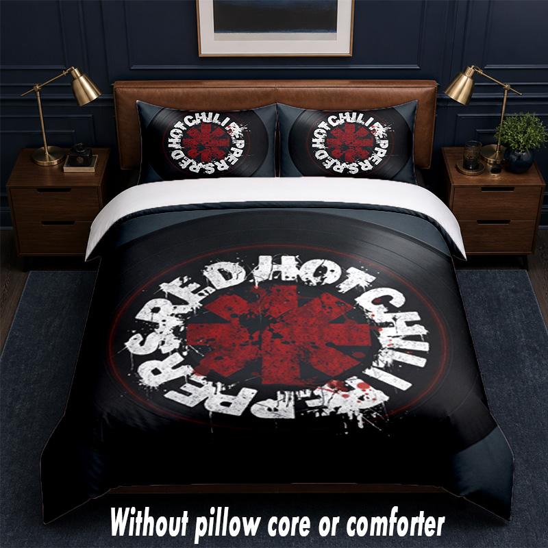 Set Biancheria da Letto Design Red Hot Chili Peppers 1 Copripiumino + 2 Federe Morbido Traspirante Biancheria da Letto per la Casa