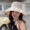 Spring and summer new fashion polka dot big edge sunshade women's bucket hat vacation face cover sun protection hat outdoor leisure sun hat