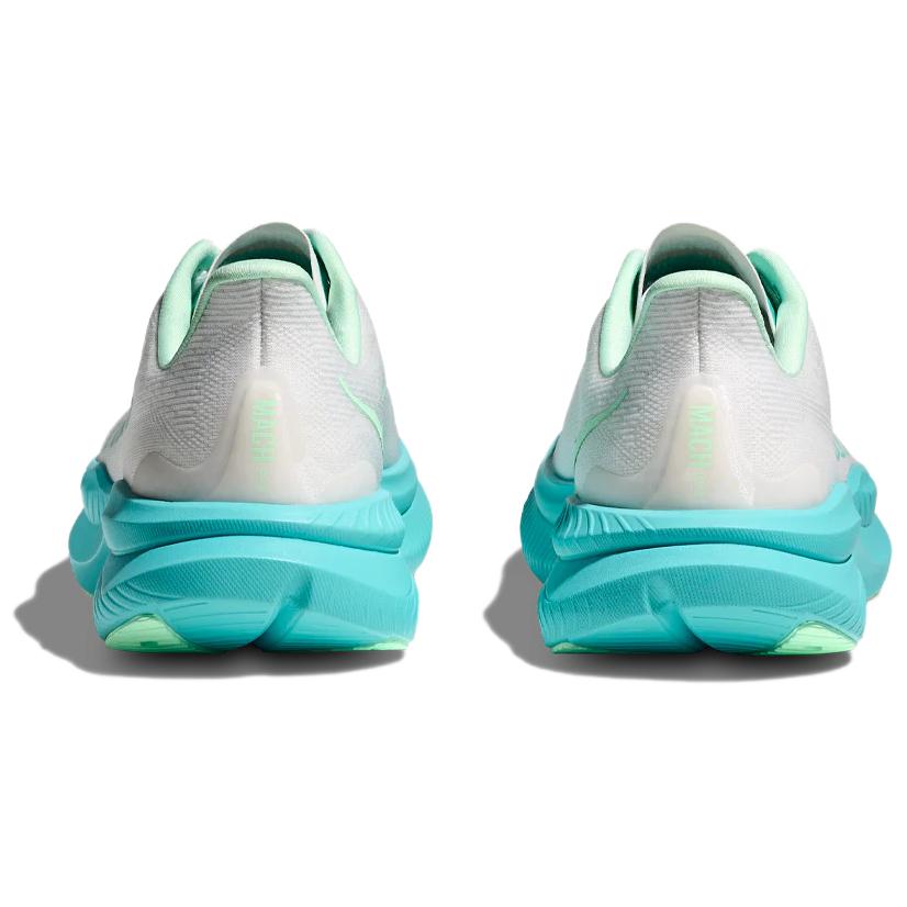 Hoka One One Mach 6 Comfortable Versatile Fabric Synthetic Leather Slip Resistant Durable Low Top Running Shoes Women sneaker White Blue 1147810-WTCL