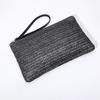 Fashion Ladies Weaving Bag Wristlet Clutch Women Daily Money Phone Clutch Solid Straw Woven Coin Purse Beach Wallet Card Leisure Travel