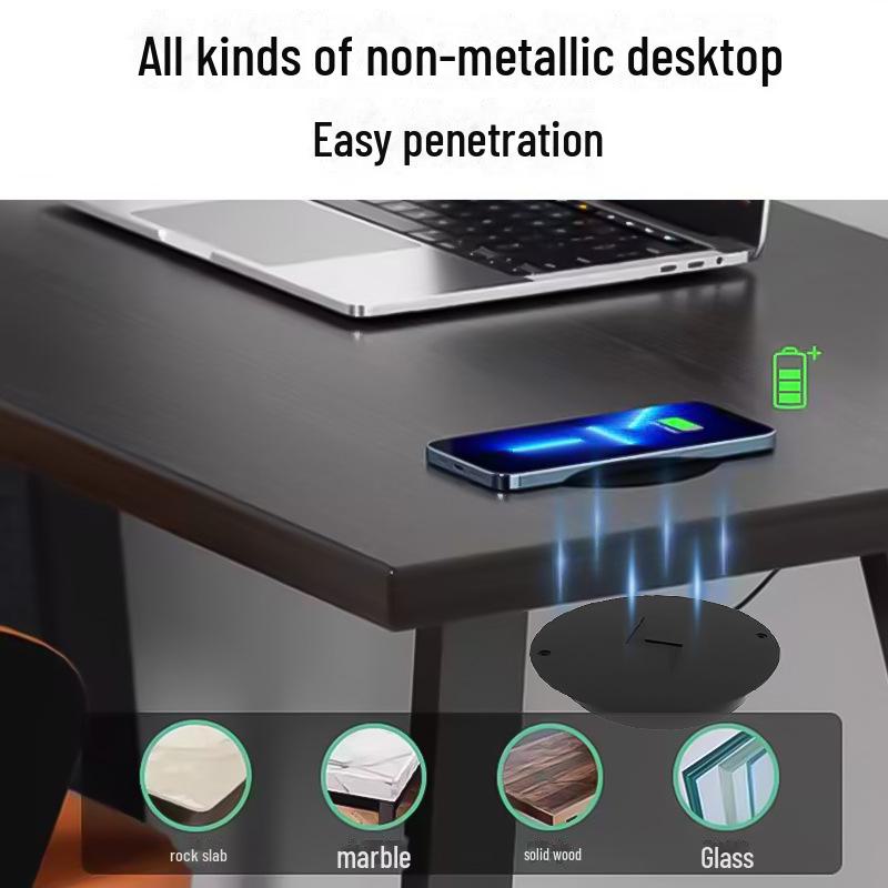Carregador Sem Fio Oculto de Longa Distância Sob a Mesa 23mm para Uso Doméstico