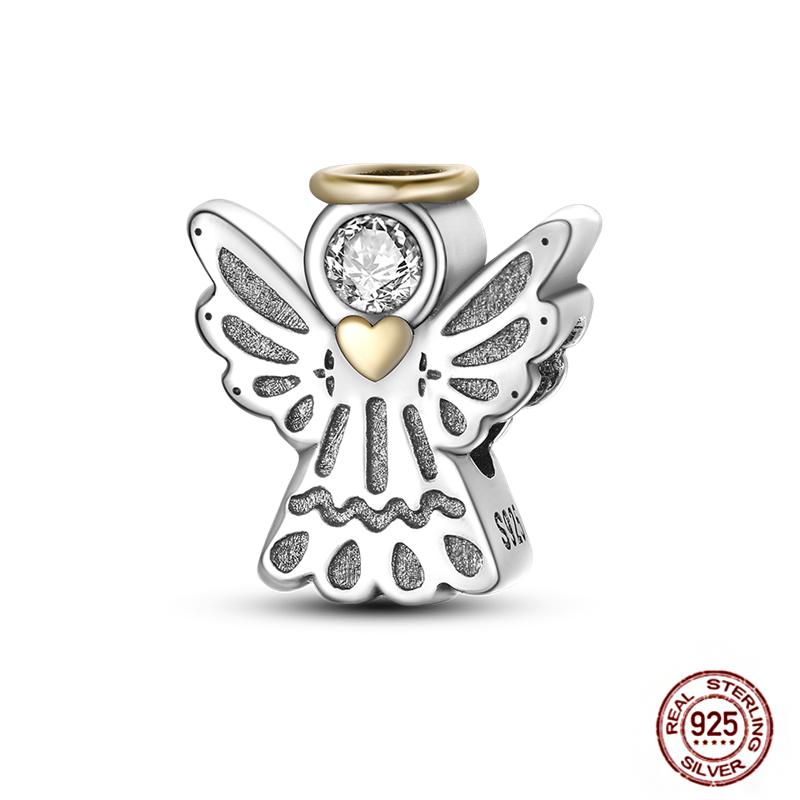 Charms Beads 925 Sterling Copper Pink Butterfly Luminous Firefly Chameleon Heart Charm Fit Original Bracelet DIY Holiday Zircon