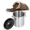1,5L 304 Edelstahl Kaffeebohnen Tee Vorratsdose Versiegelter Lebensmittelaufbewahrungsbehälter mit LöffelEdelstahlfarbe