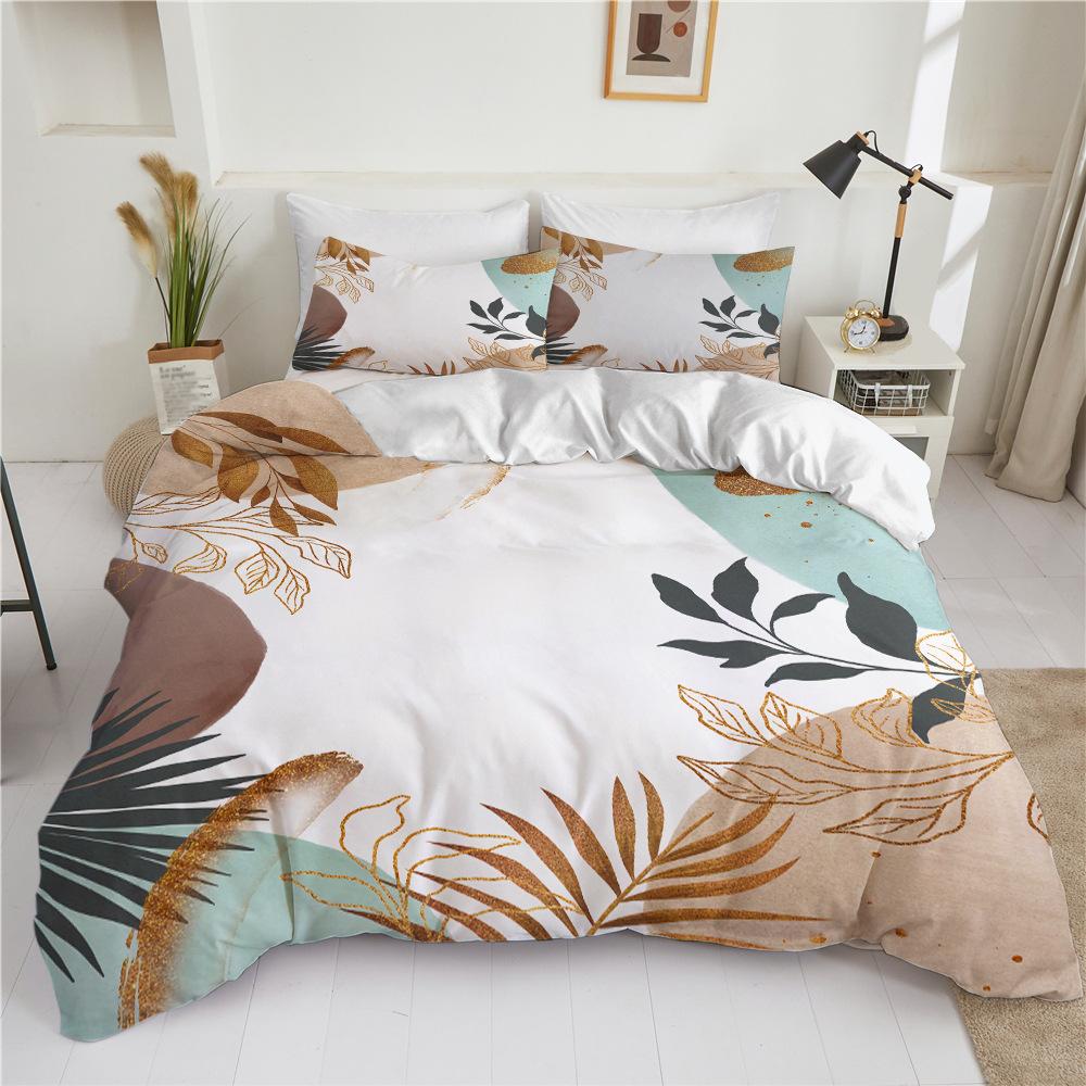 Export Best-Selling Creative Medieval Leaves 3D Digital Printing Three-Piece Gift Kit