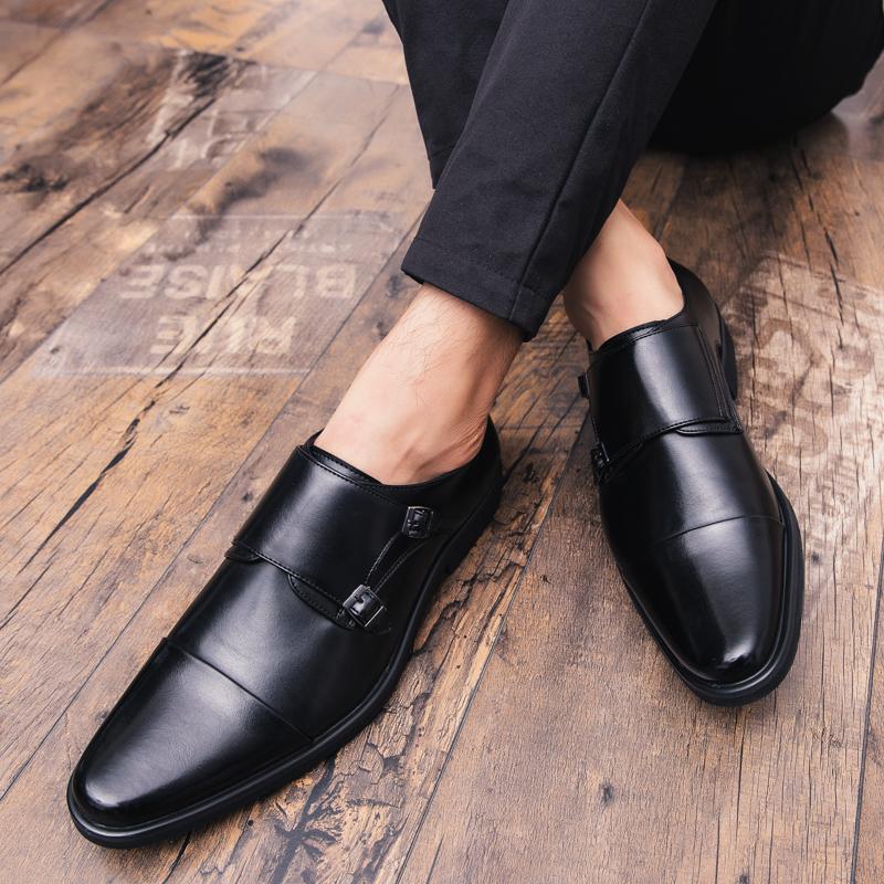 Men Fashion Slip On Leather Shoes Mens Dress Shoes Oxfords Business Loafers Male Casual Shoes Newestmen'S Suits Shoes Plus Size 47