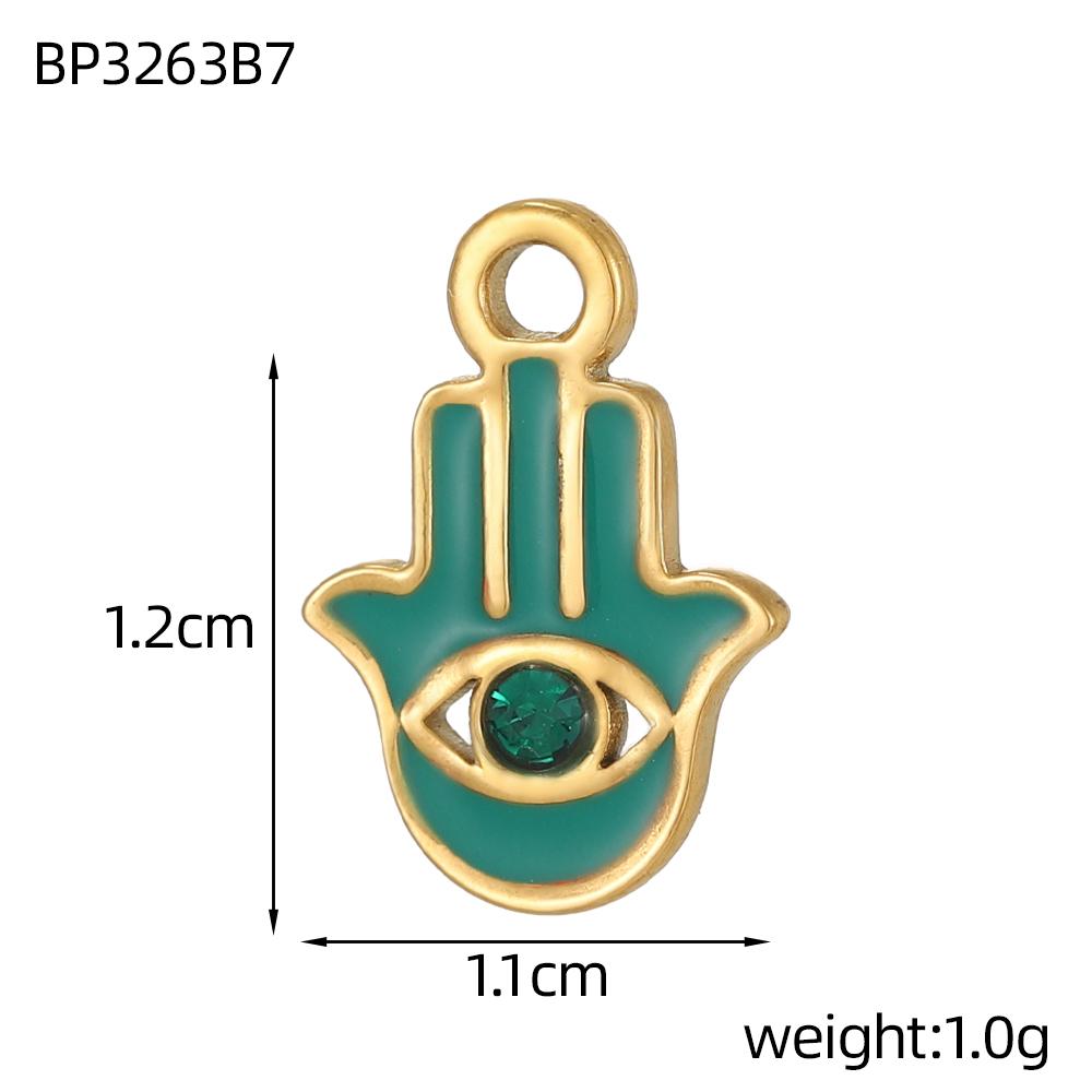 CARLIDANA Pink Blue Enamel Hamsa Hand Charms Gold Plated Charms Religious Muslim Islamic Hand of Fatima Charms DIY Jewelry