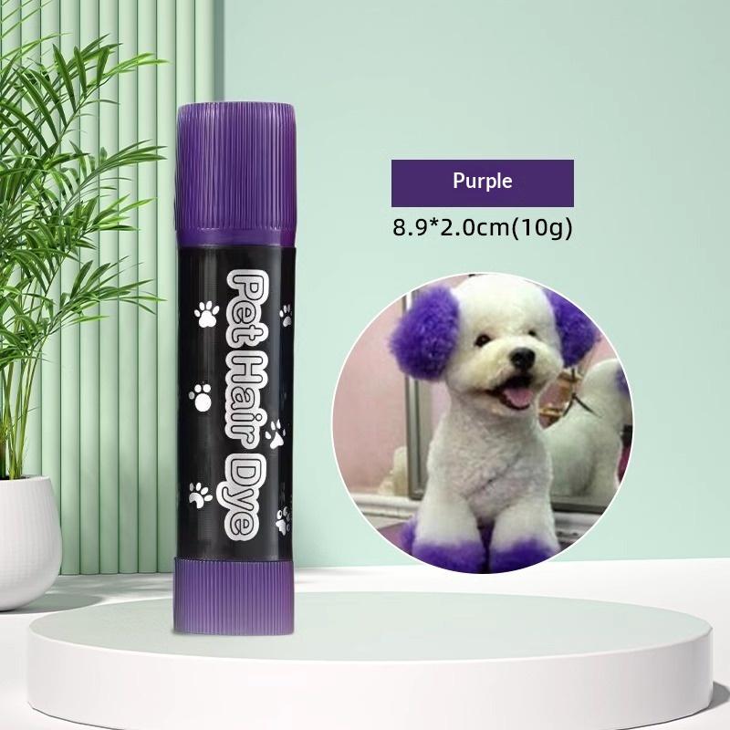 Spezieller Haarfärbestift für Haustiere, leicht zu reinigen, Einwegprodukt, ungiftig, leuchtend, auswaschbar, farbenfrohe Hundehaarfärbepaste, Tiermarker-Stift