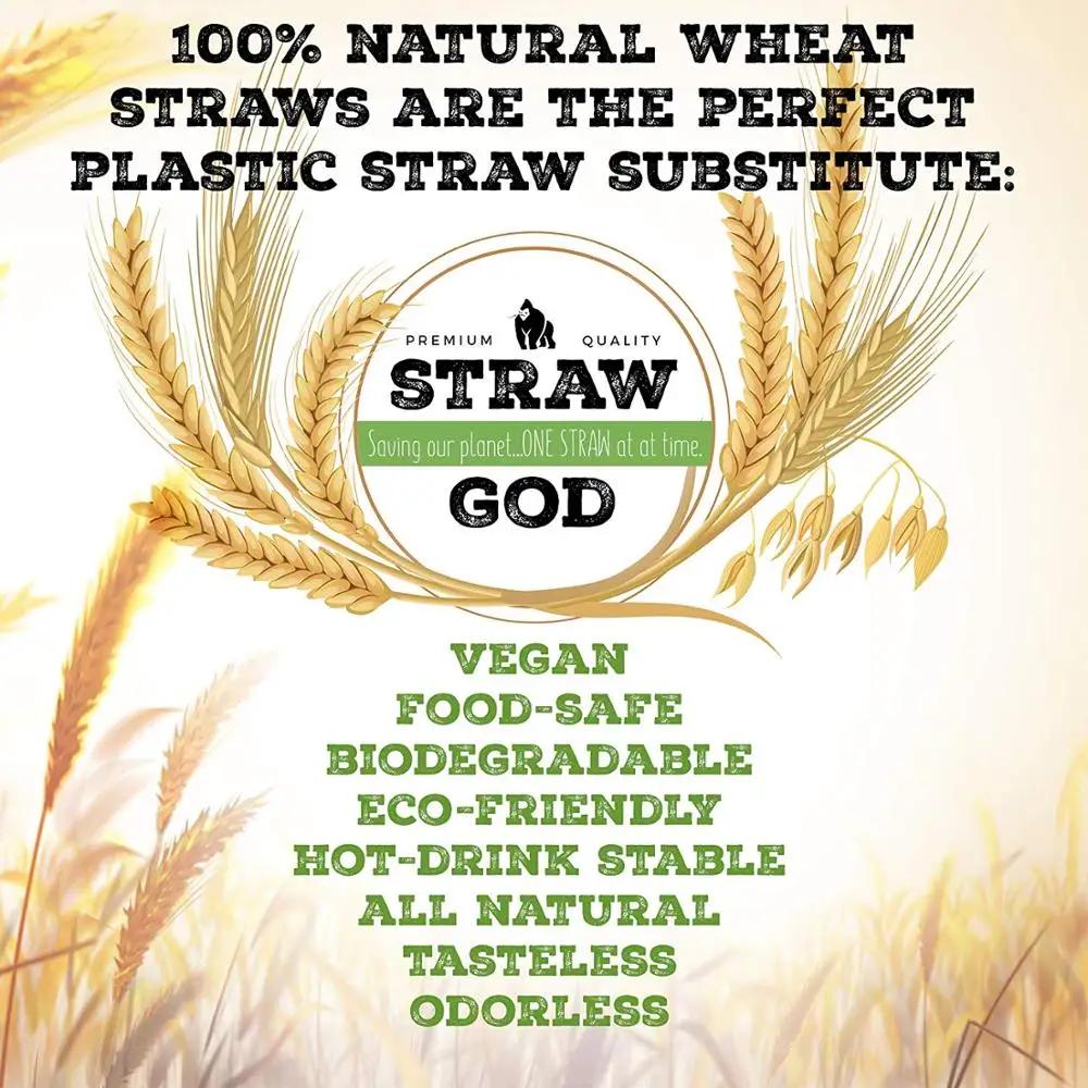 100pcs 20cm Disposable Wheat Straw Eco-Friendly Natural Wheat Drinking Straws Portable Environmentally Straws Bar Accessory