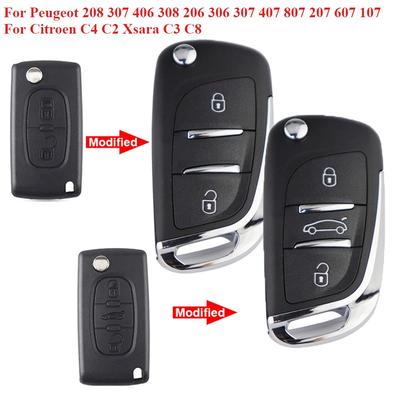 Fernbedienung Autoschlüssel Shell Für Peugeot 208 307 406 308 206 306 307 407 807 207 607 107 Partner Schlüsseletui Für Citroen C4 C2 Xsara C3 C8