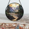Colorful Acrylic Light Catchers Stained Glass Landscape Suncatchers Ornament for Home Garden Decors and Window Hanging