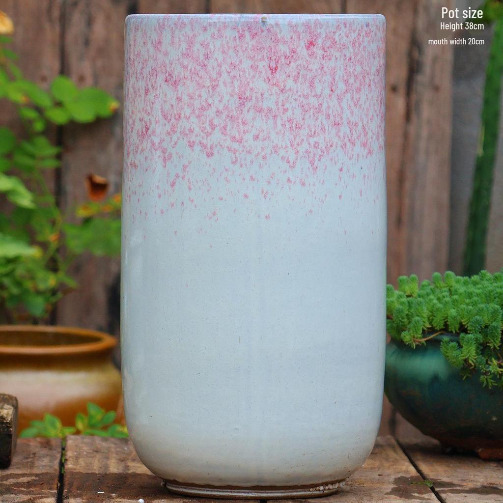 Handmade Large Ceramic Pot for Succulents & Orchids - Breathable, Coarse Pottery Bonsai Planter