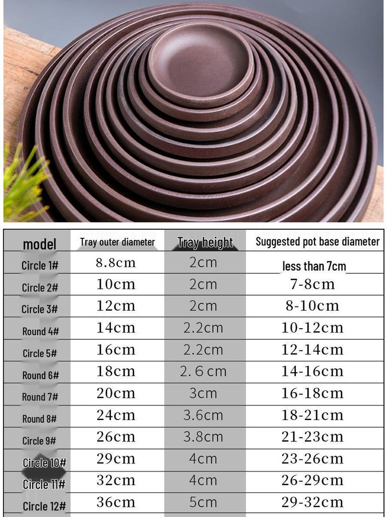 Purple Clay Ceramic Flower Pot Tray - Rectangular/Round Base for Water Catching Bonsai
