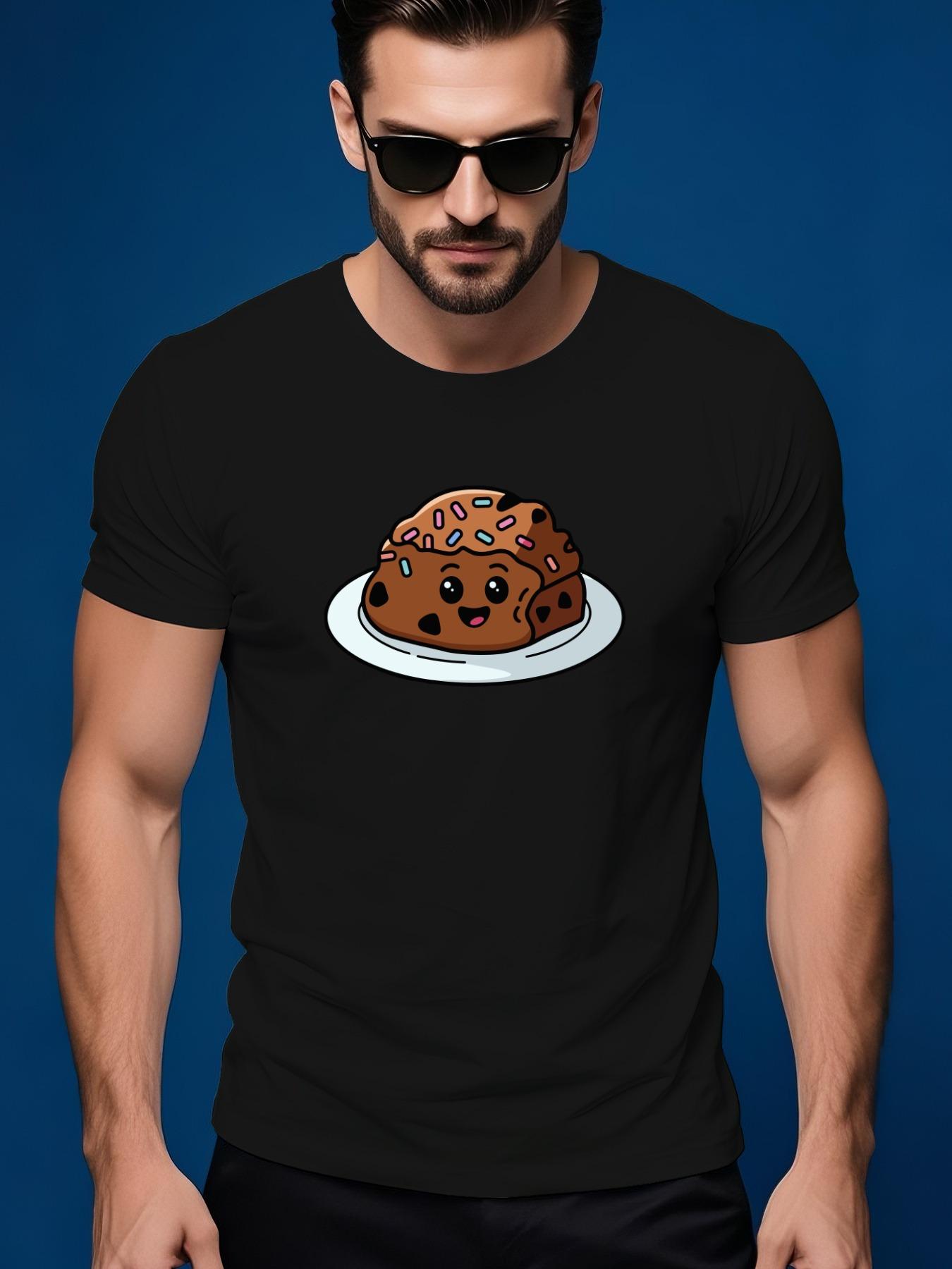 Summer Tshirt with Chocolate Cake Graphic - Short Sleeve ... M