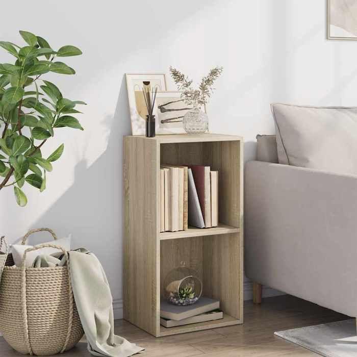 VidaXL Bibliothèque à 2 niveaux Chêne sonoma 40x30x76,5 cm Aggloméré