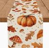 Autumn Leaves Pumpkin Table Runner: Linen Thanksgiving Decoration for Kitchen & Dining