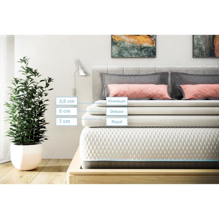 Surmatelas - dailydream - de luxe - 140x190cm - viscose élastique - mémoire de forme 5cm