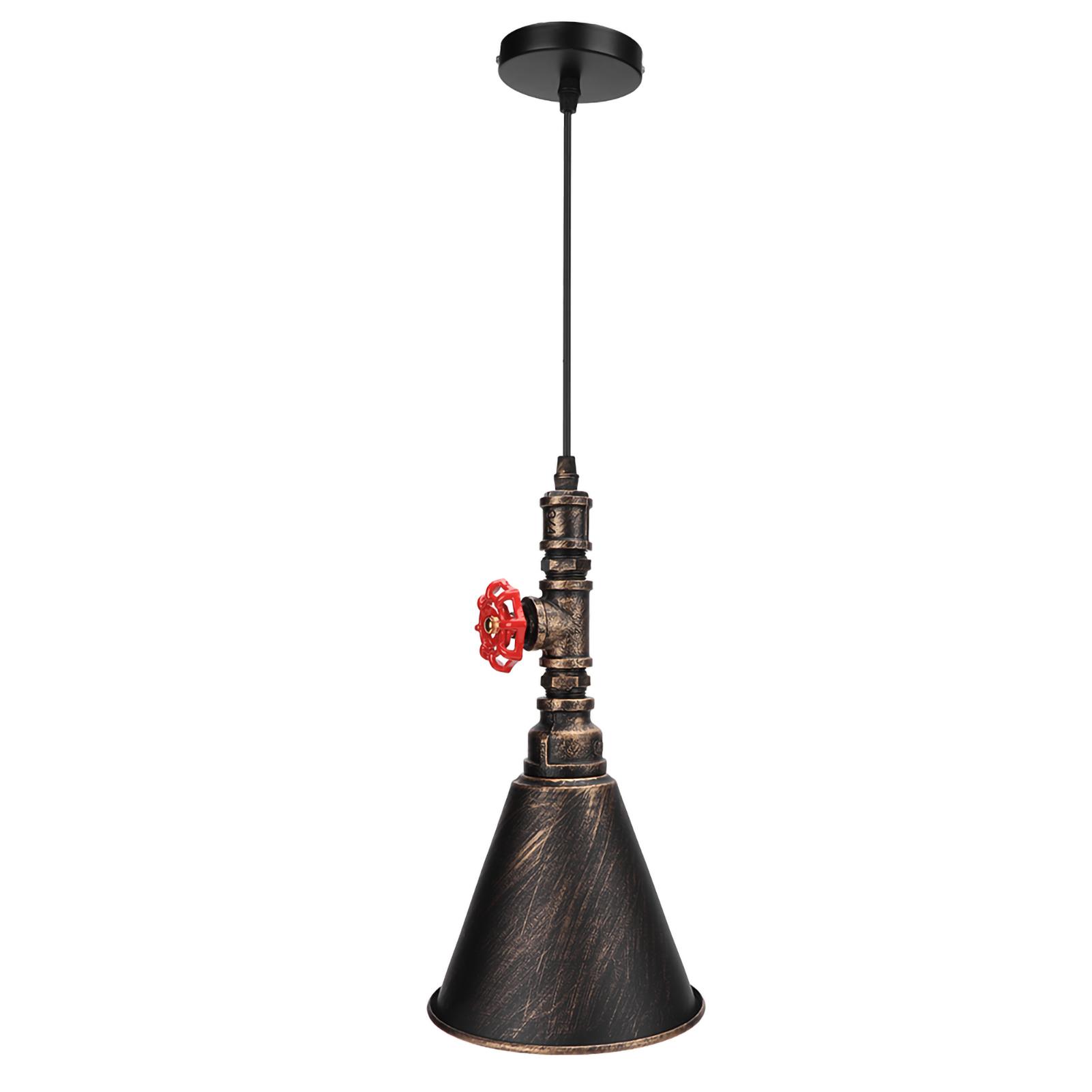 

Vintage Industrial Iron Art E27 LED Ceiling Light Pendant Lamp for Cafe Bar 100-240V(Black)