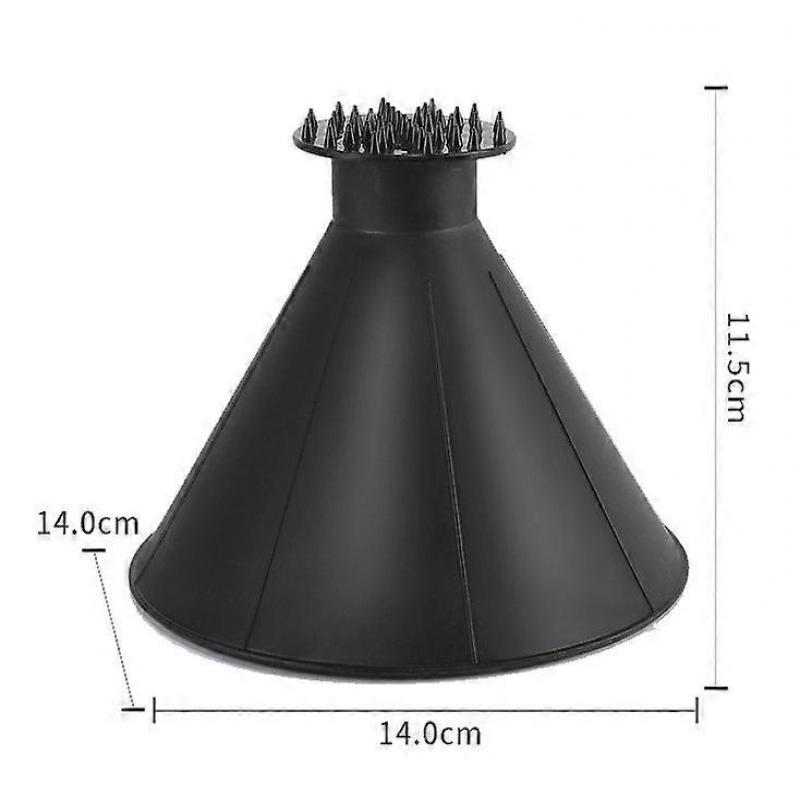 Magic Ice Scraper for Car Windshield, 4pcs Set with Round Scraper, Refueling Funnel, Snow Shovel, Wiper Brush, Quick Ice Removal Tool