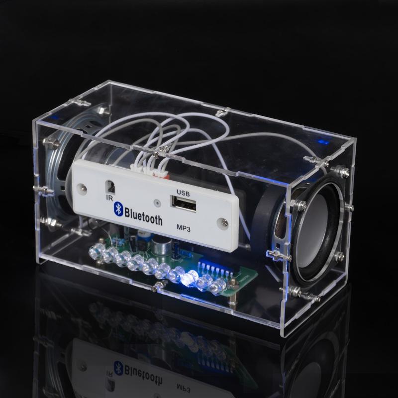 Dual Channel Mini Speaker DIY Kit, Multifunction Music Spectrum MP3 Power Amplifier Welding Assembly Electronic Set