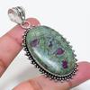 Natural Ruby Fuchsite Gemstone 925 Sterling Silver Jewelry Pendant 2.56" AP-16061